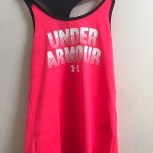 Pink underarmer running shirt